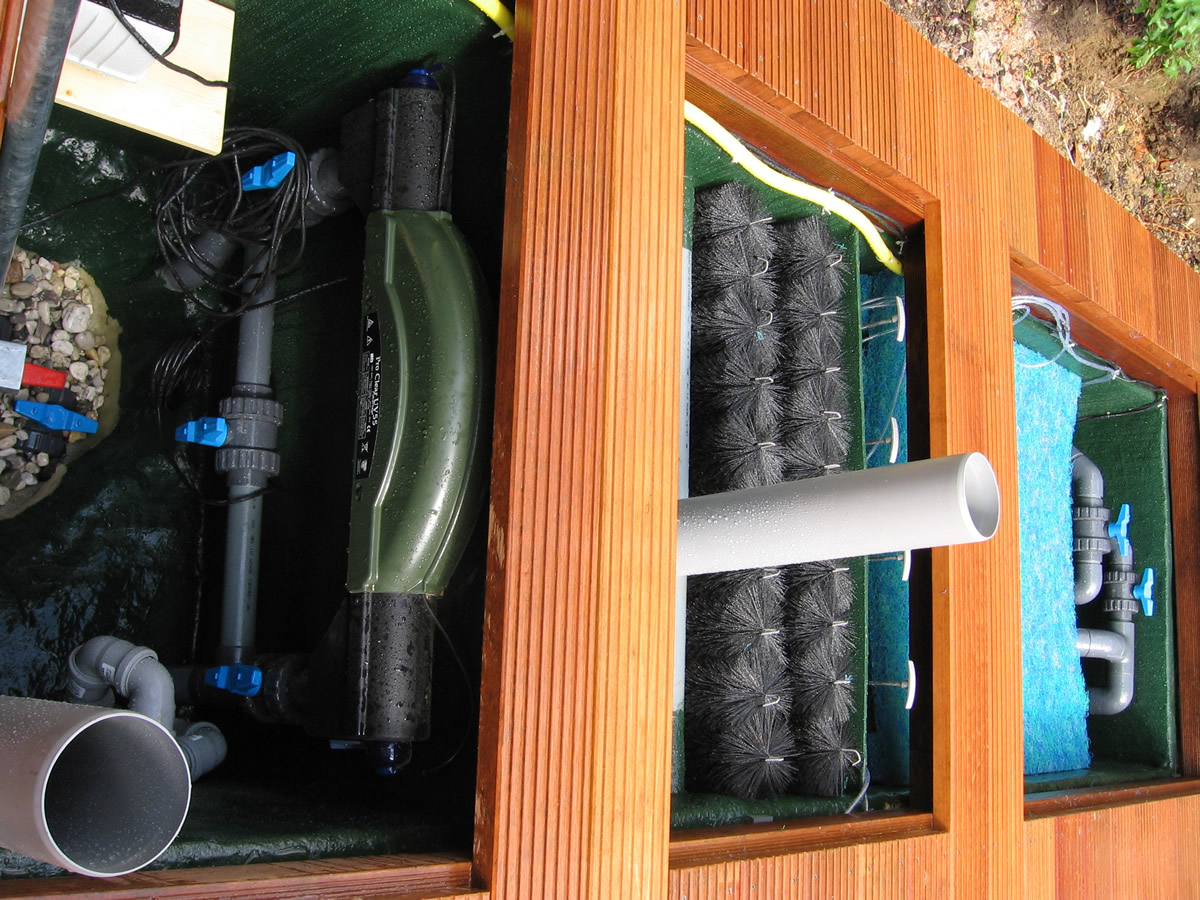 Teich und PoolFilterung . Filteranlagen, Pumpen, Skimmer, Beleuchtung